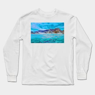 Turquoise blue landscape Long Sleeve T-Shirt